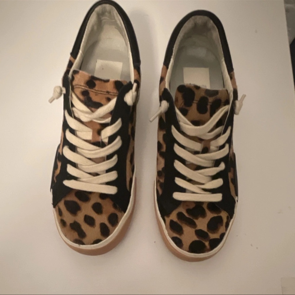 Dolce Vita Leopard Print Zantal Sneakers with Black Trim